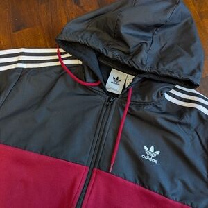 Adidas Black and Red Hoodie
